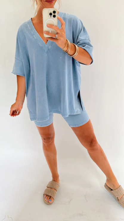 Women's Summer Washed Set (Buy 2 Free Shipping)-Pink Laura