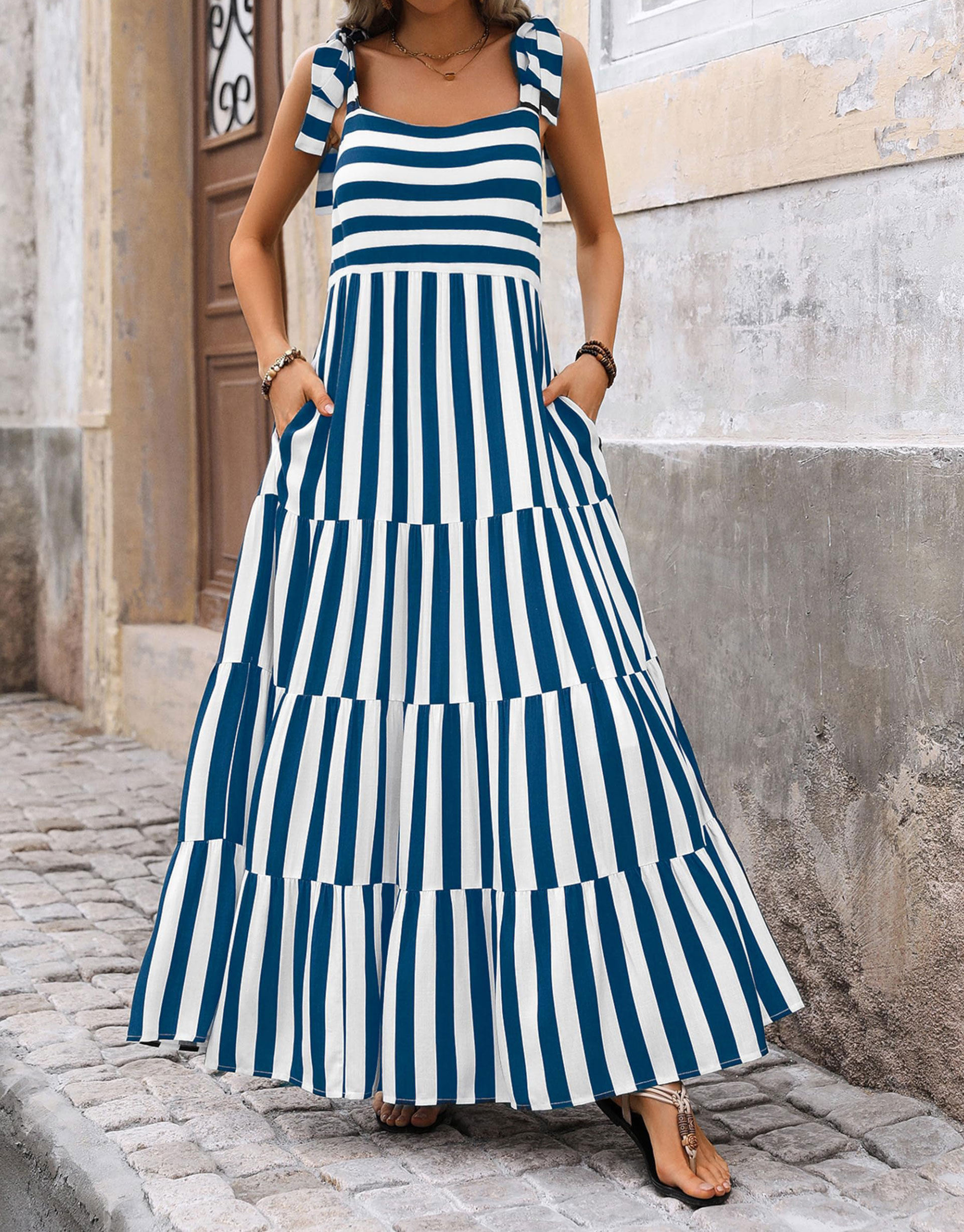 2024 Casual Sleeveless Spaghetti Strap Maxi Dress(Buy 2 Free Shipping)