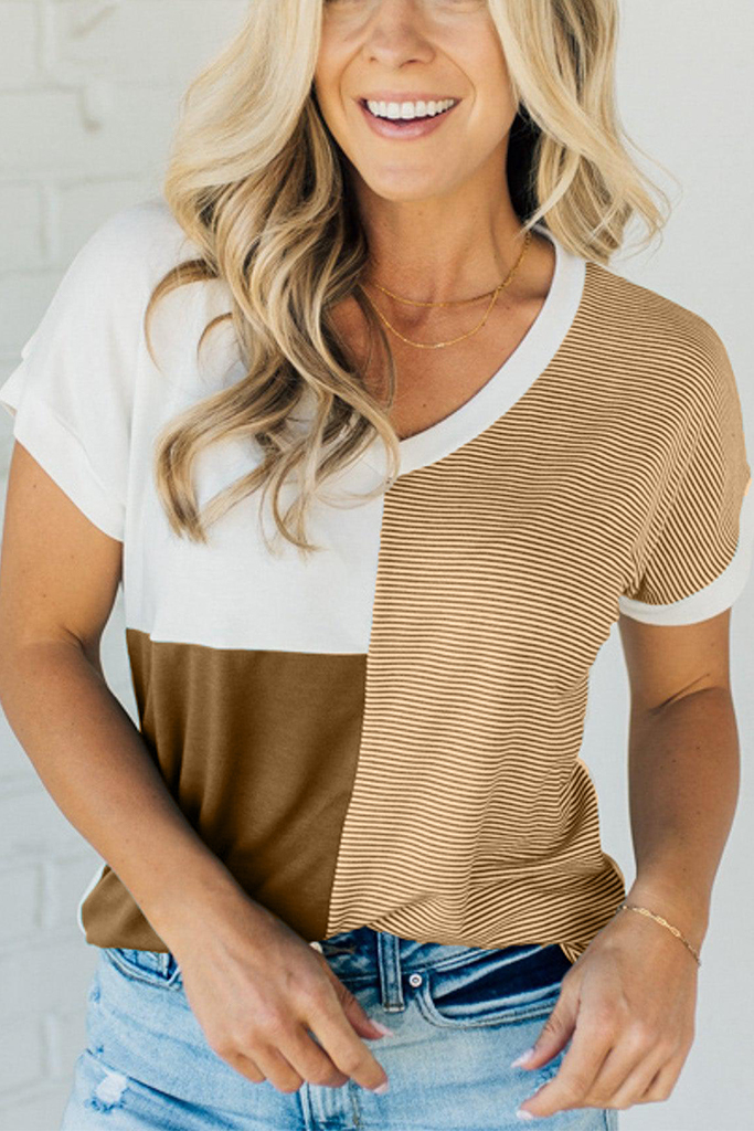 Jem Colorblock V-Neck Tee