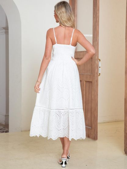 ⏰Hot Sale-Women's Embroidery Pearl Button Down Dress-hivebabe.com