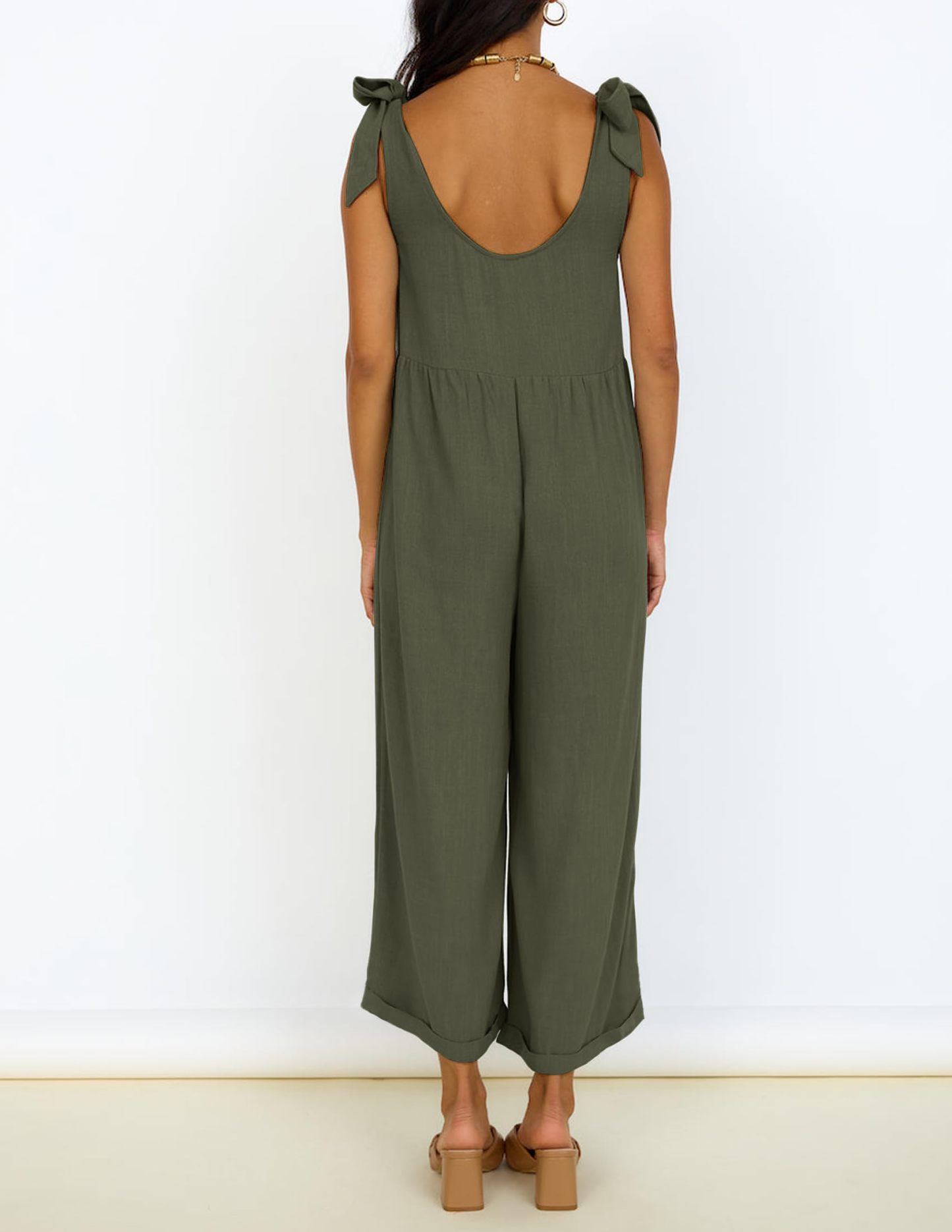Summer Loose Sleeveless Adjustable Shoulder Strap Back Pants