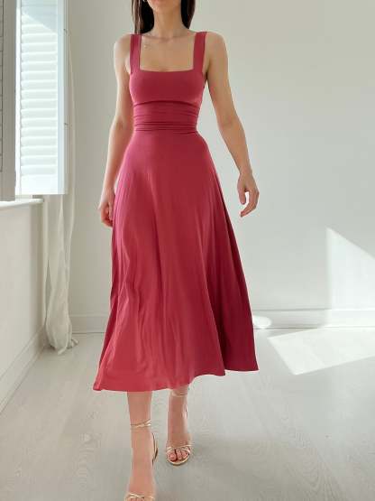 2023 Women's Thick Straps Reversible Midi Dress（Buy 2 Free Shipping）-Pink Laura