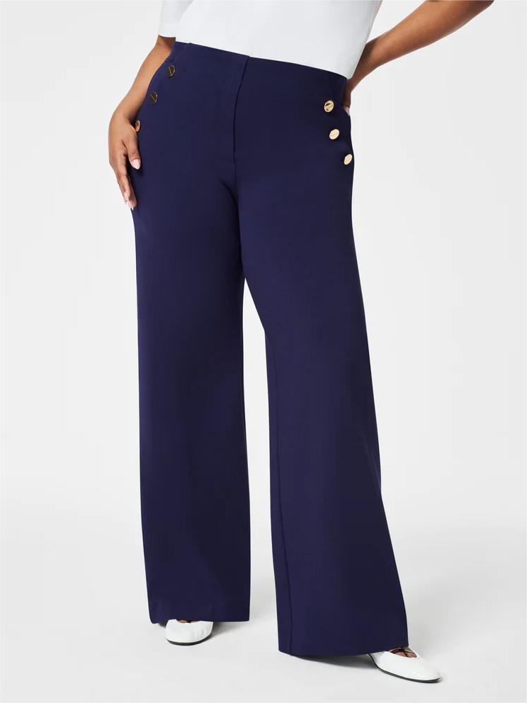 Button Wide Leg Pant