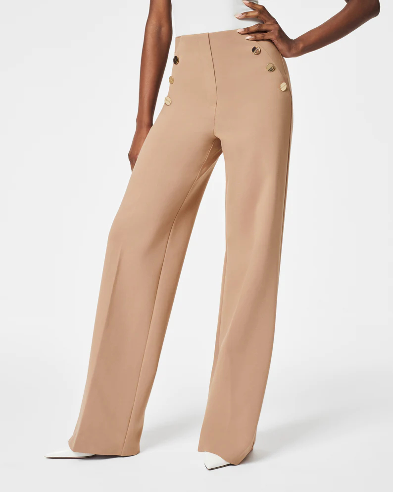 Button Wide Leg Pant