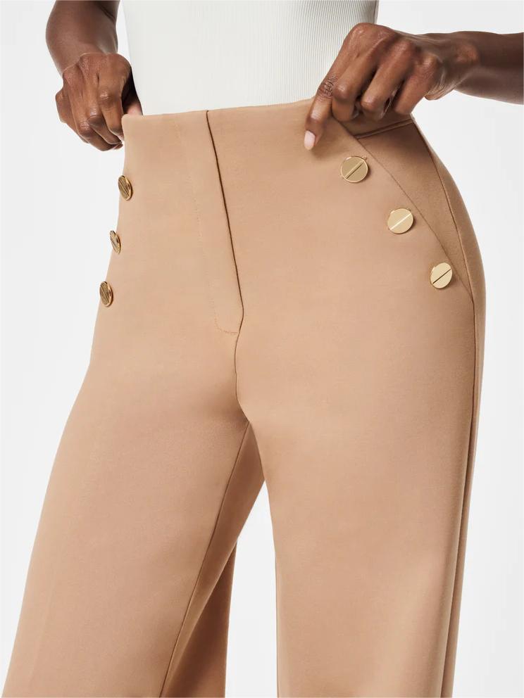 Button Wide Leg Pant
