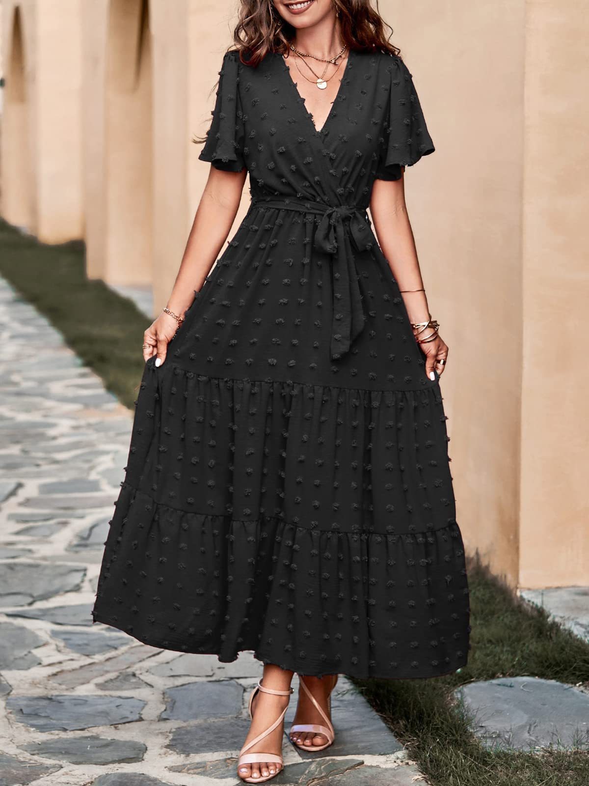 Women's Swiss Dot A-line Maxi Dress✨Buy 2 Free Shipping