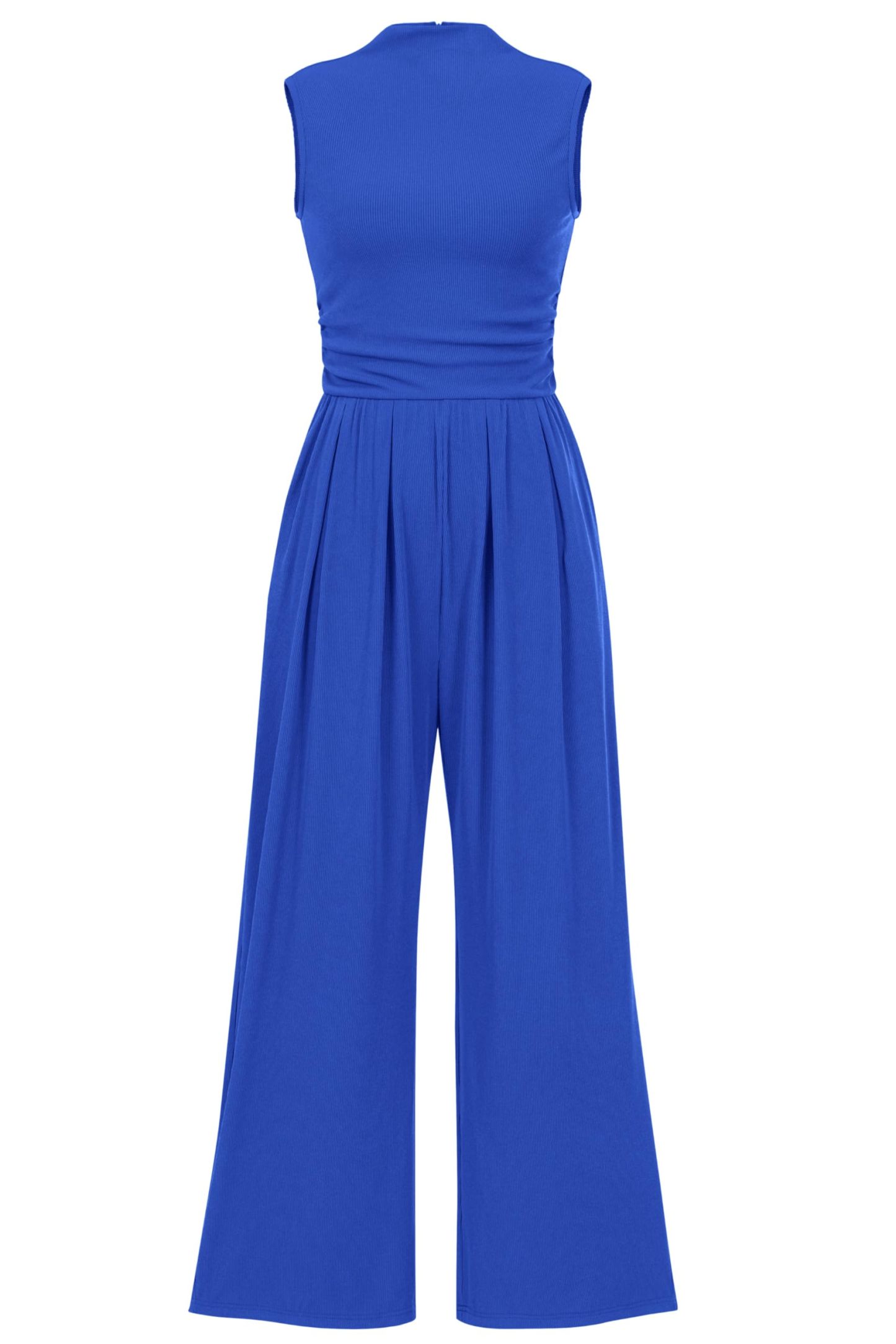 Women's Summer Sleeveless Turtleneck Wide Leg Pants Jumpsuit