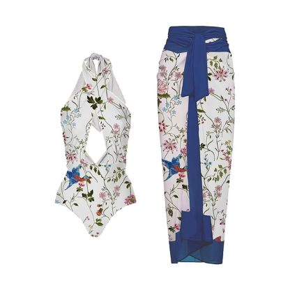 2024 🔥 Hot Sale 🔥Women's One Piece Swimsuit with Beach Cover up Wrap Skirt-hivebabe.com