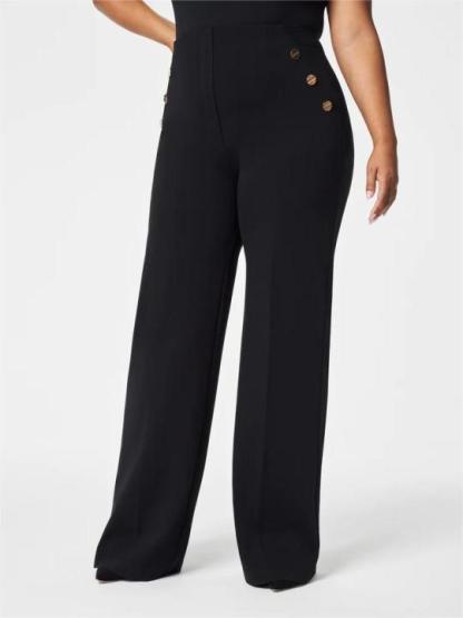 Button Wide Leg Pant