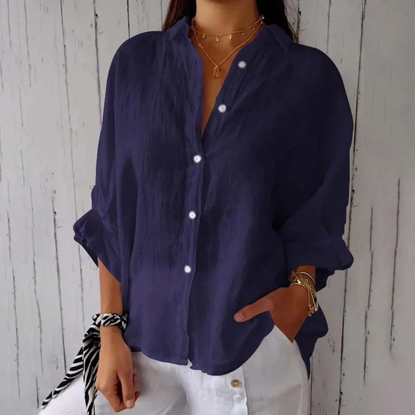 Cotton and Linen Tie Back Design Shirt