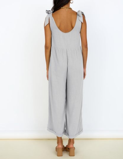 Summer Loose Sleeveless Adjustable Shoulder Strap Back Pants