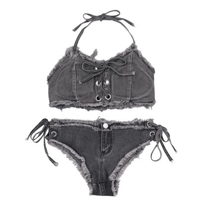Women Sexy Denim Bikini Set