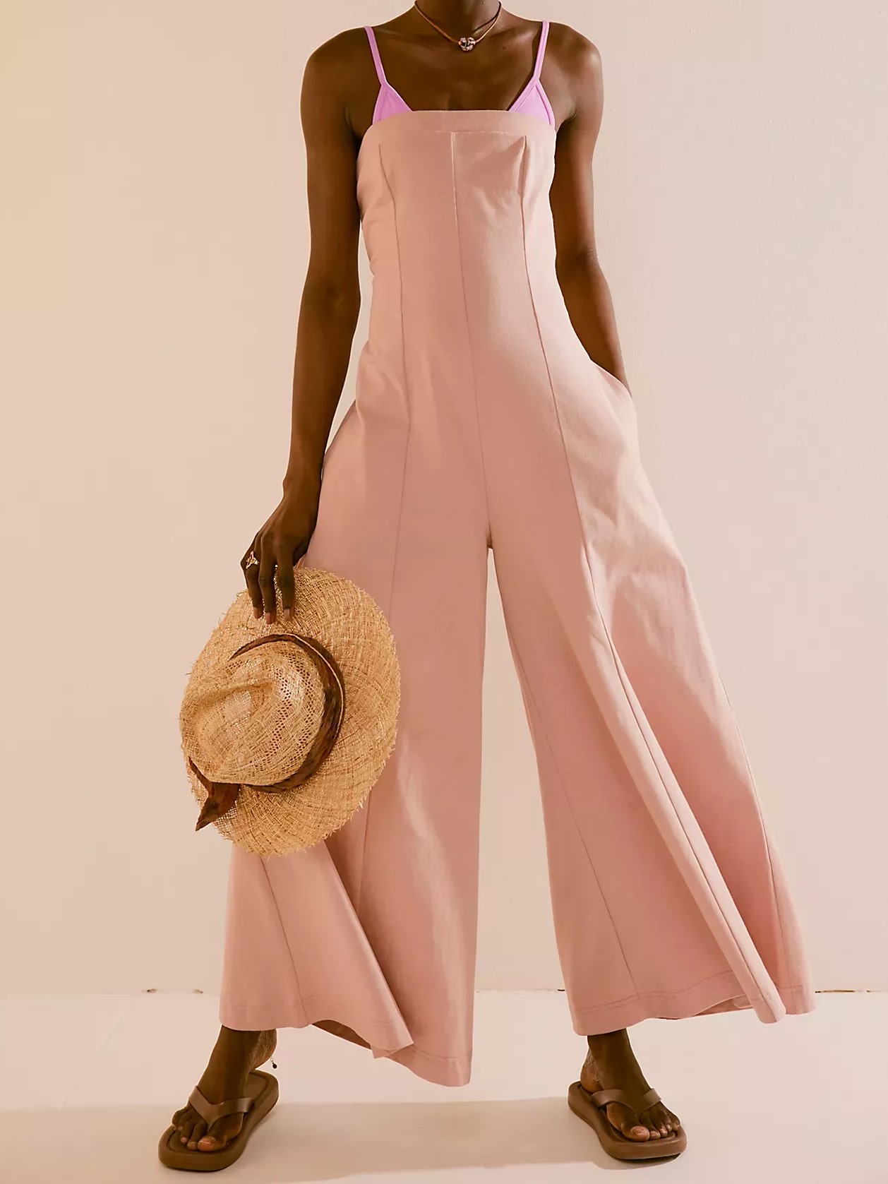 Tube Top High Waist Wide Leg Romper Jumpsuit