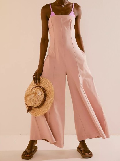 Tube Top High Waist Wide Leg Romper Jumpsuit