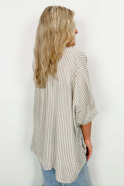 JoJo Striped Button Down Relaxed Top