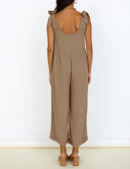 Summer Loose Sleeveless Adjustable Shoulder Strap Back Pants