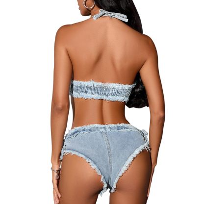 Women Sexy Denim Bikini Set