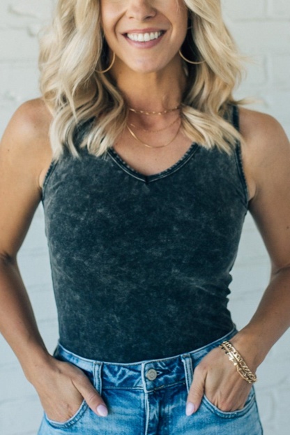 Wash V-Neck Bodysuit (BUY 2 FREE SHIPPING)