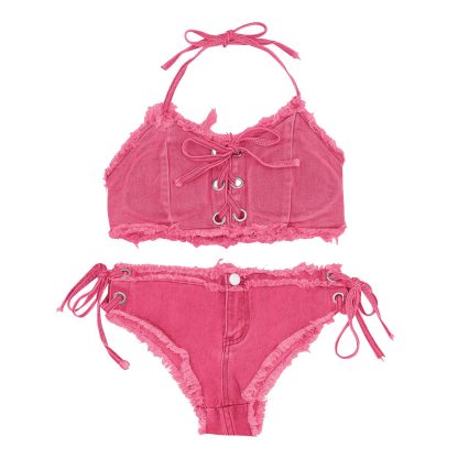 Women Sexy Denim Bikini Set