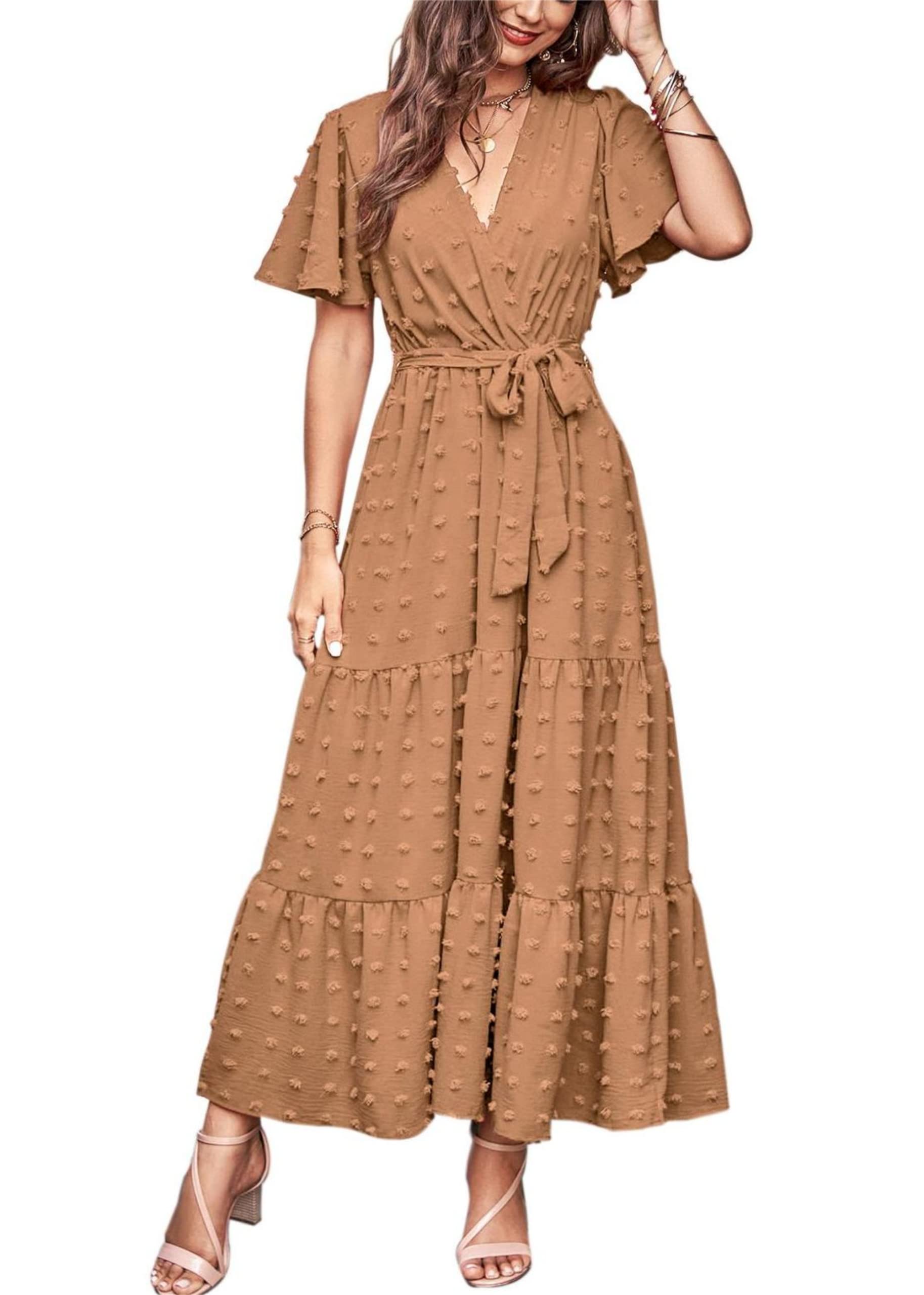 Women's Swiss Dot A-line Maxi Dress