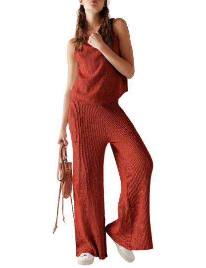 Sleeveless Top and Wide Leg Pants Knit Casual Sweatsuit✨Buy 2 Free Shipping