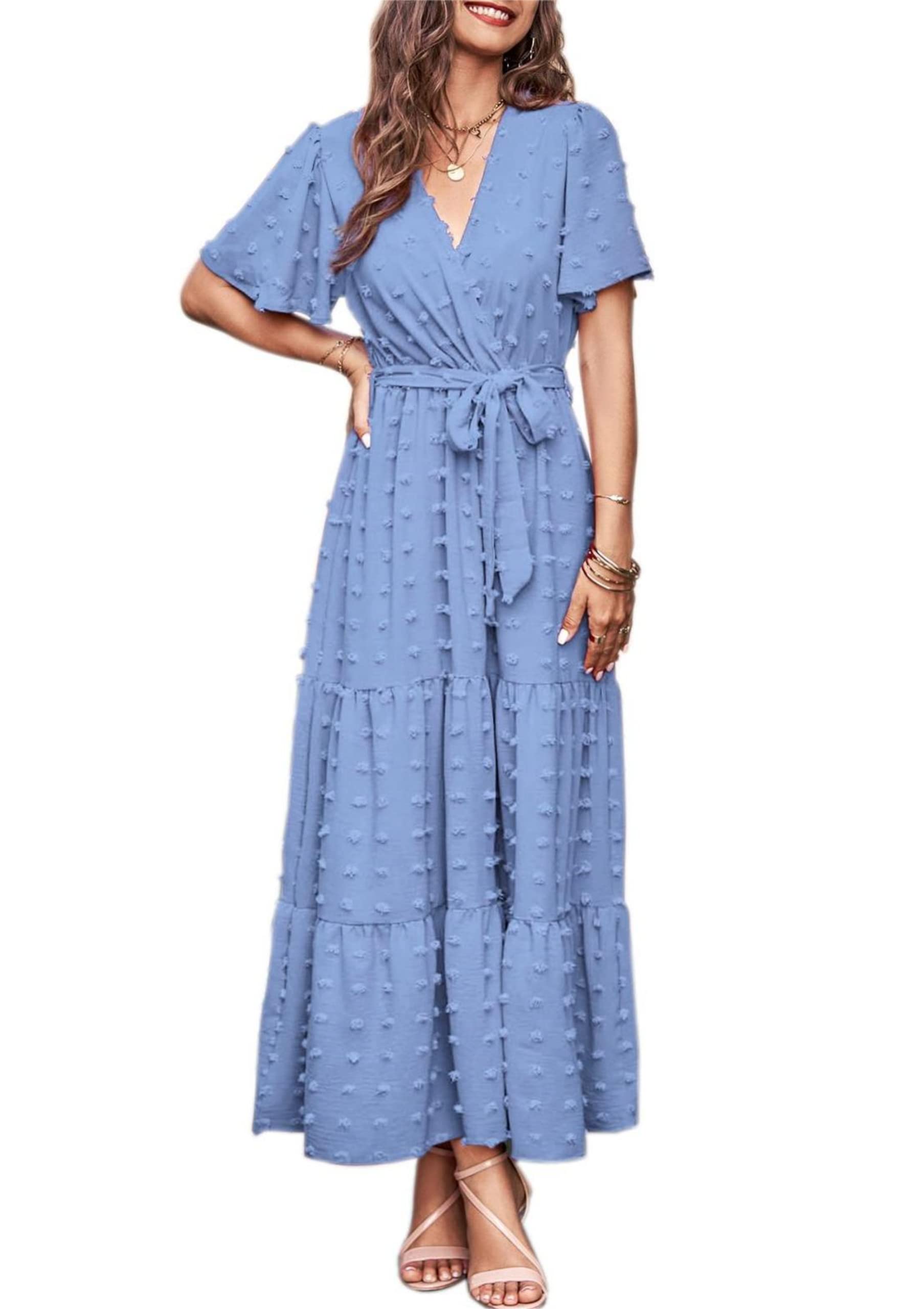 Women's Swiss Dot A-line Maxi Dress