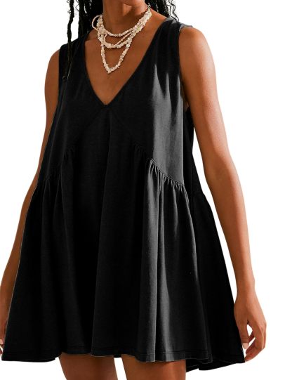 Women's Summer Sleeveless Mini Dress-hivebabe.com