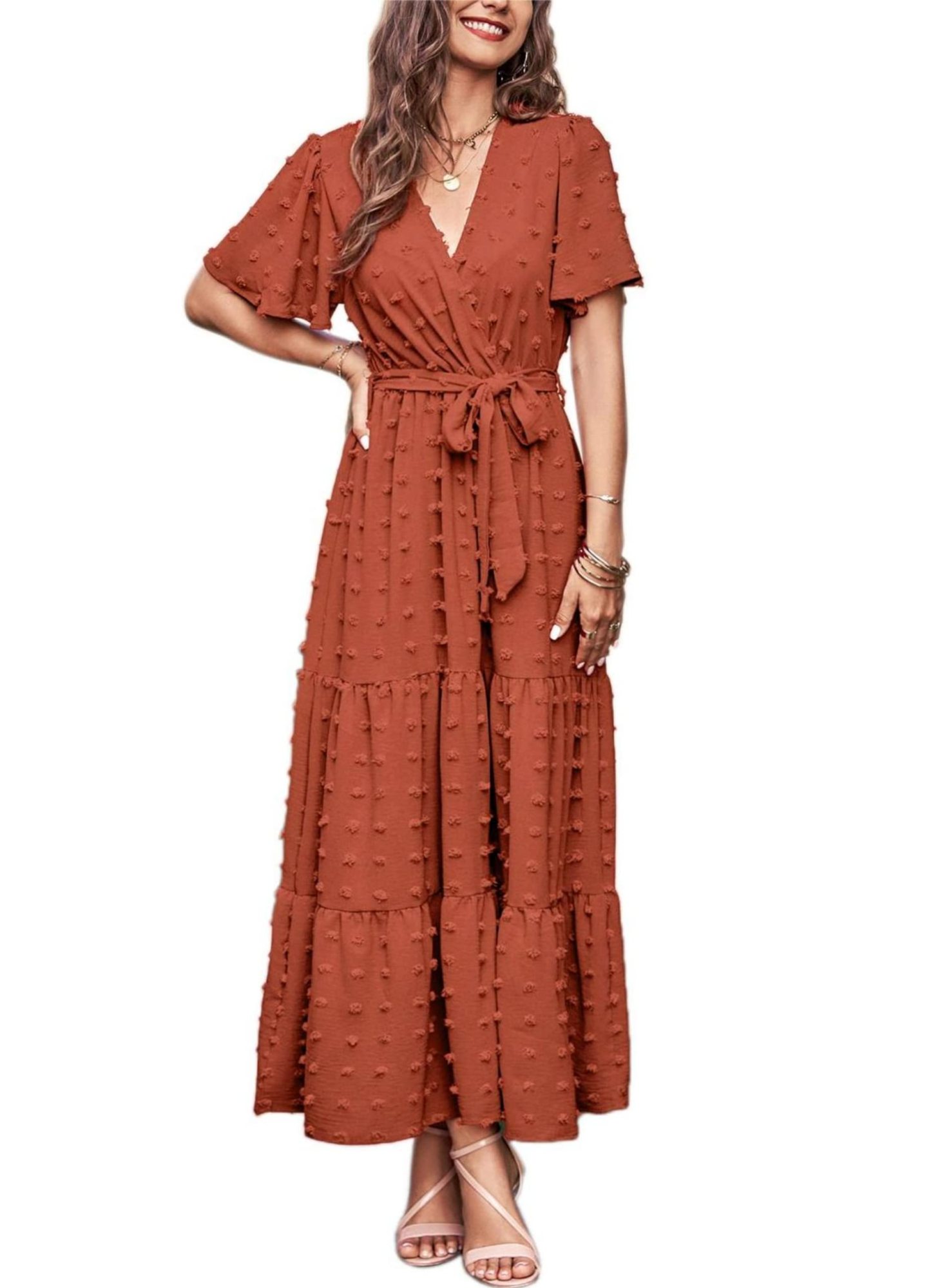 Women's Swiss Dot A-line Maxi Dress