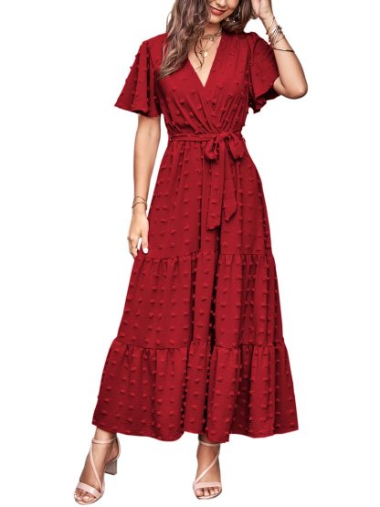 Women's Swiss Dot A-line Maxi Dress