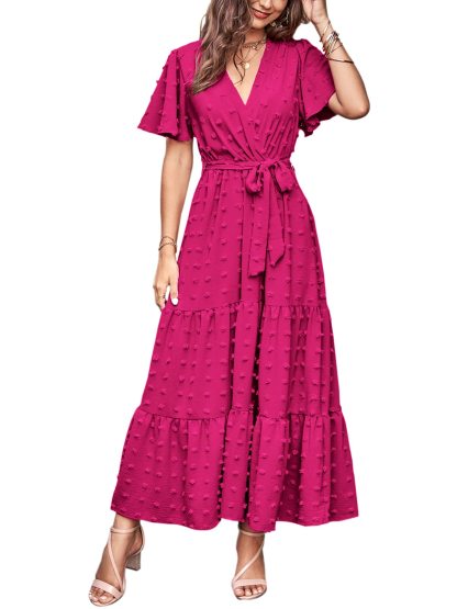 Women's Swiss Dot A-line Maxi Dress