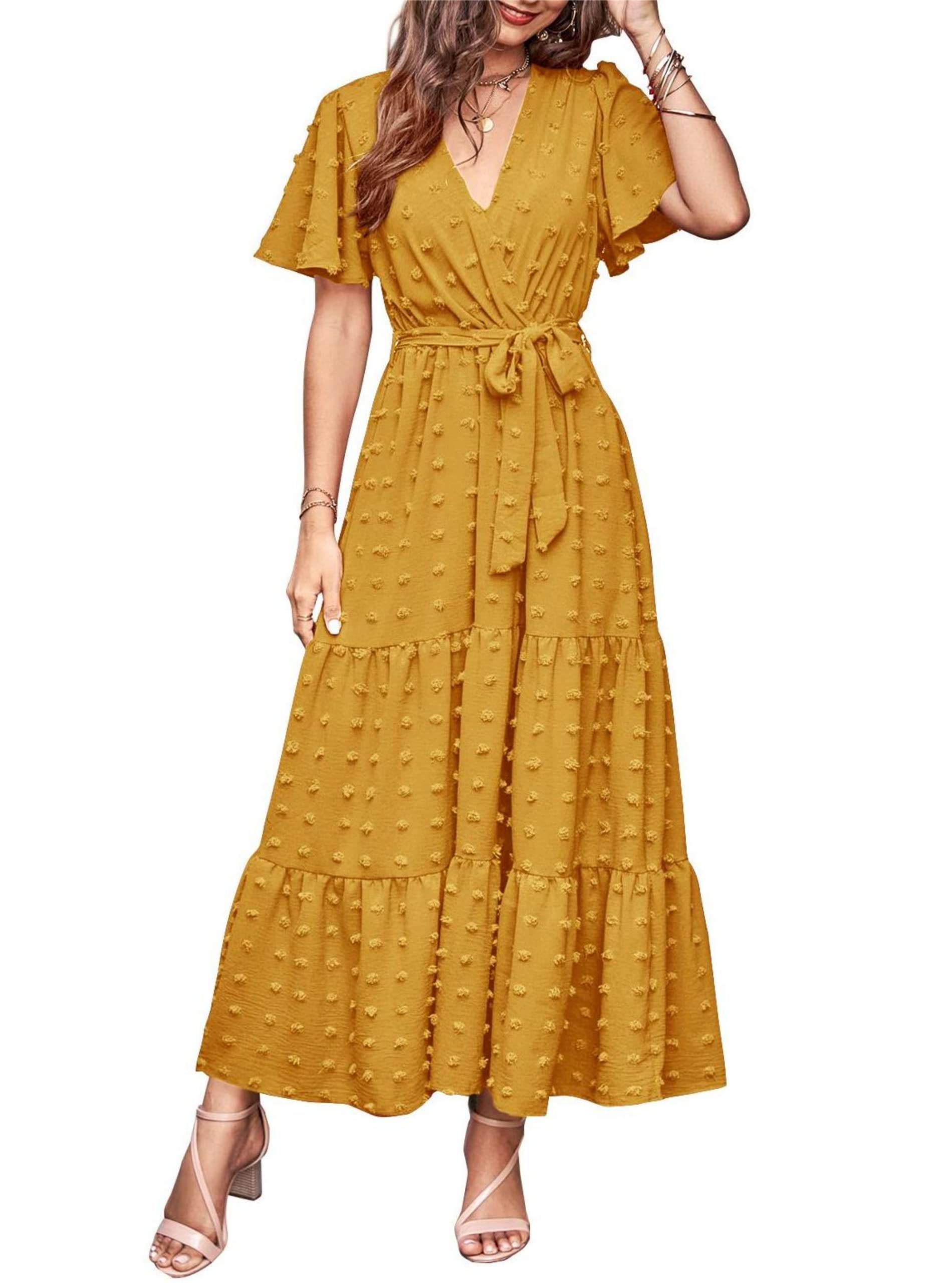 Women's Swiss Dot A-line Maxi Dress