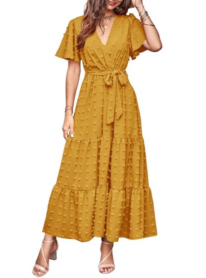 Women's Swiss Dot A-line Maxi Dress