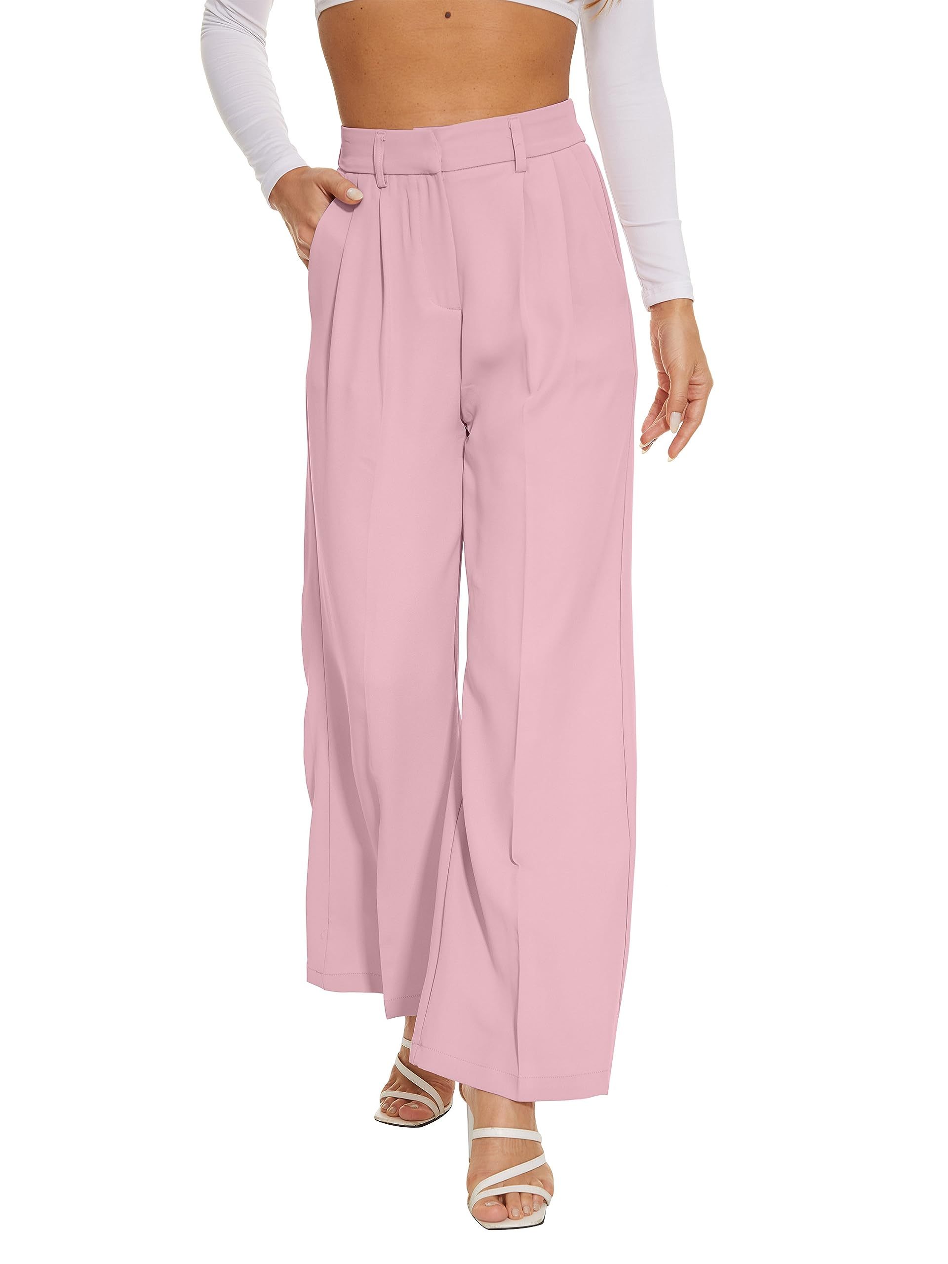 HOT SALE Women's Hish Elastic Waist Back Straight Suit Wide Leg Pants (Buy 2 Free Shipping)