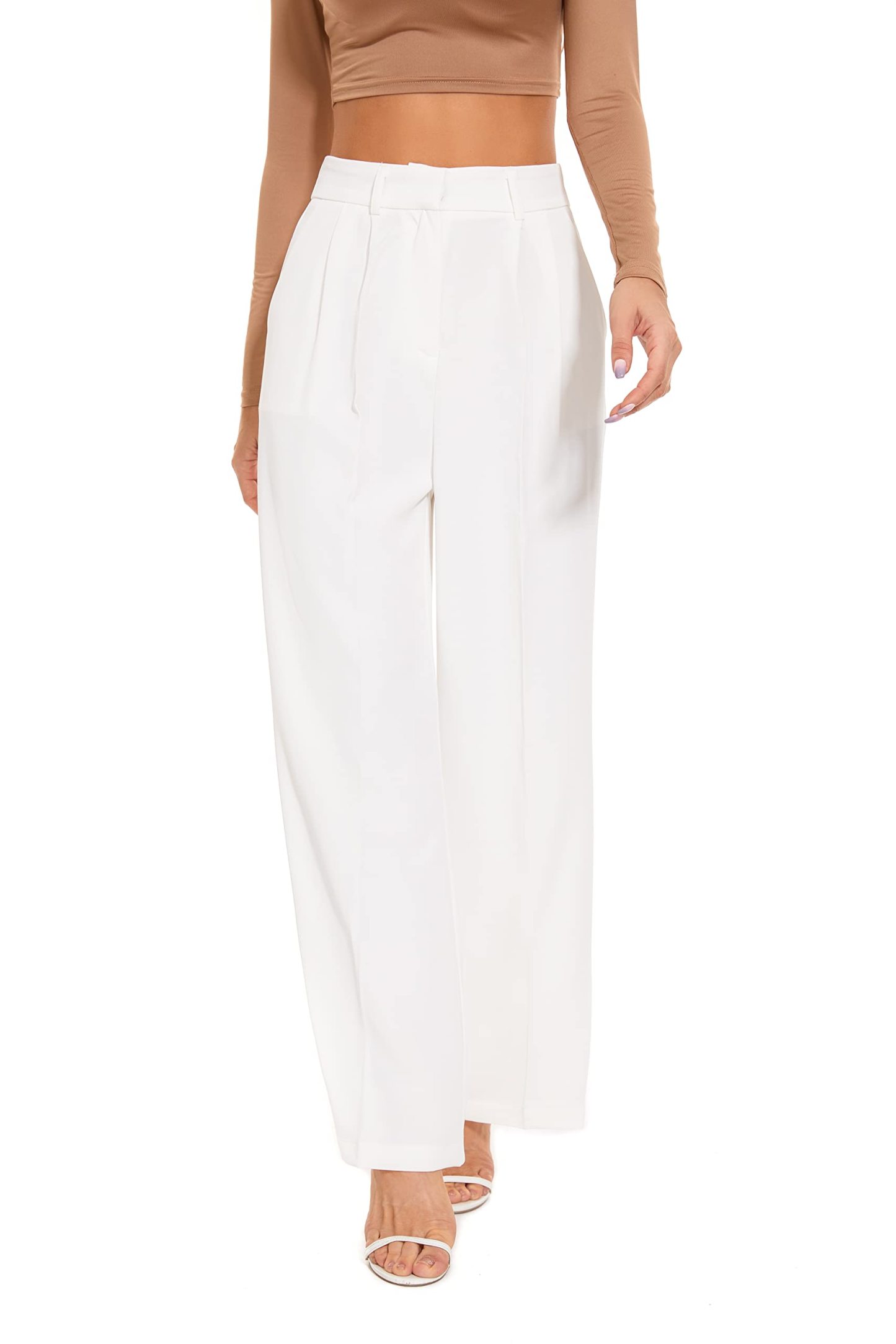 HOT SALE Women's Hish Elastic Waist Back Straight Suit Wide Leg Pants (Buy 2 Free Shipping)