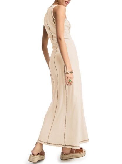 Women's Sleeveless Ribbed Stitch T-Shirt Dress