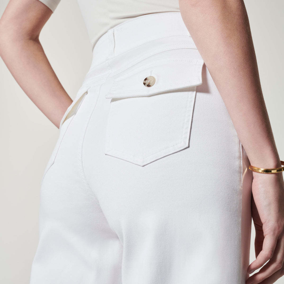 Stretch Twill Cropped Wide Leg Pant -Pink Laura