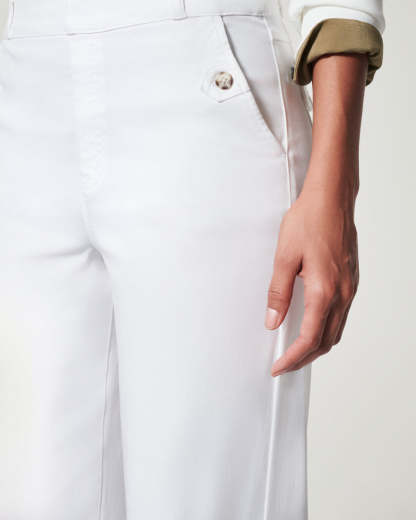 Stretch Twill Cropped Wide Leg Pant -Pink Laura