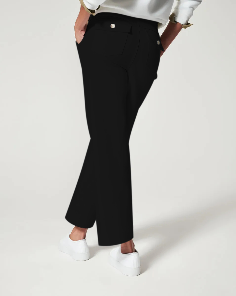 Stretch Twill Cropped Wide Leg Pant -Pink Laura