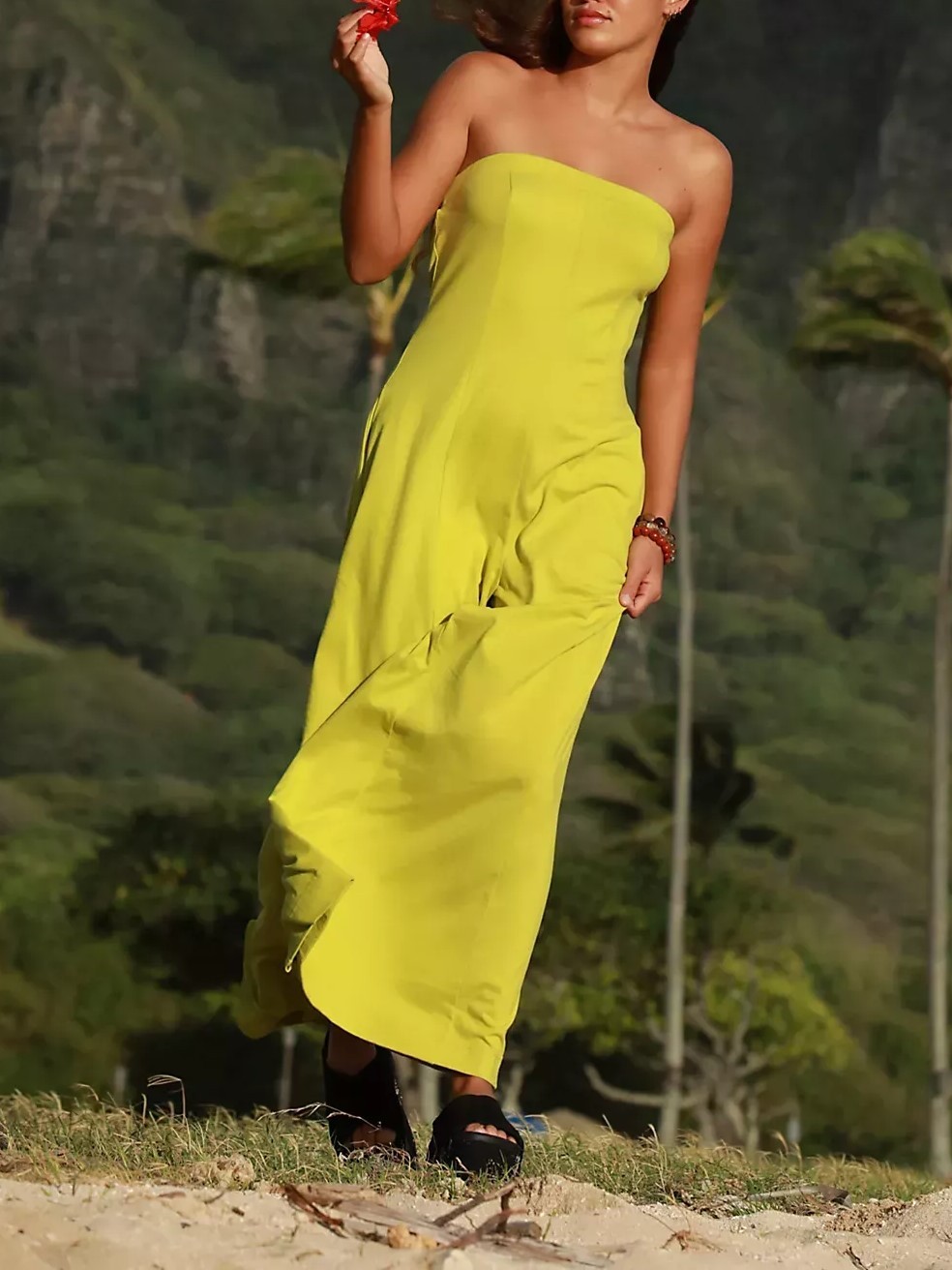 Tube Top High Waist Wide Leg Romper Jumpsuit