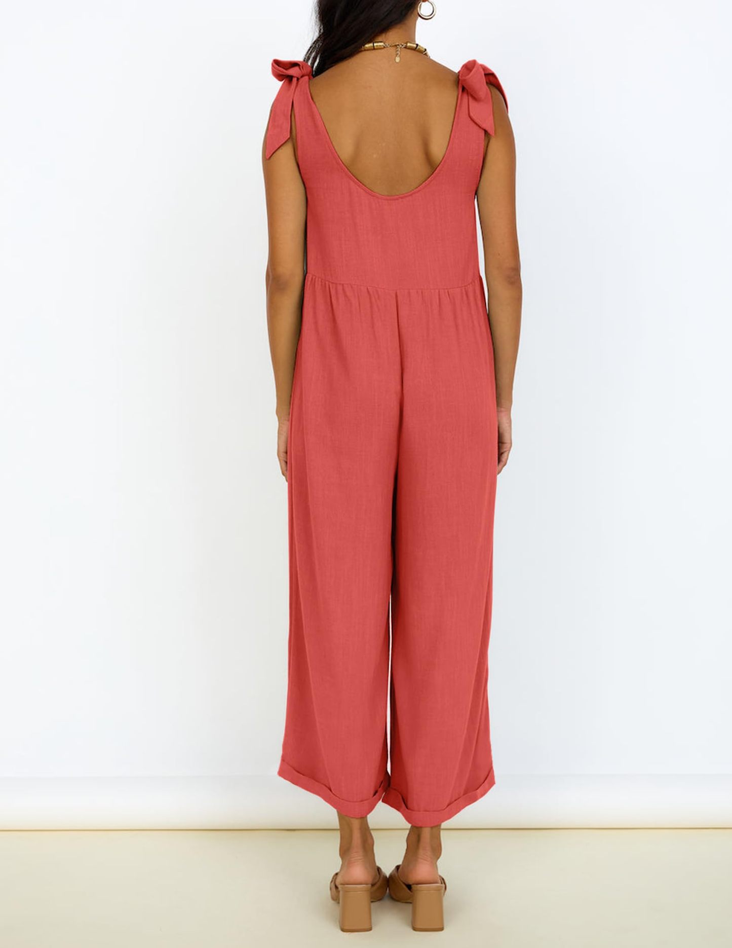 Summer Loose Sleeveless Adjustable Shoulder Strap Back Pants