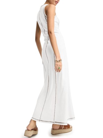 Women's Sleeveless Ribbed Stitch T-Shirt Dress