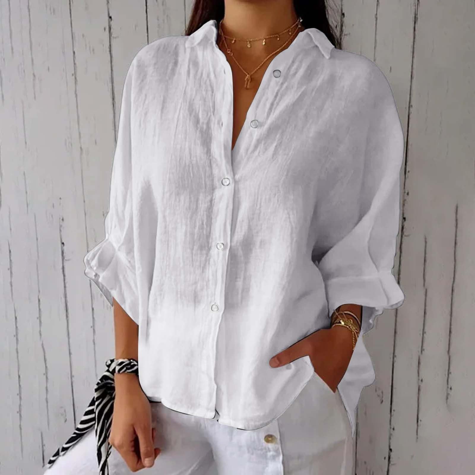 Cotton and Linen Tie Back Design Shirt