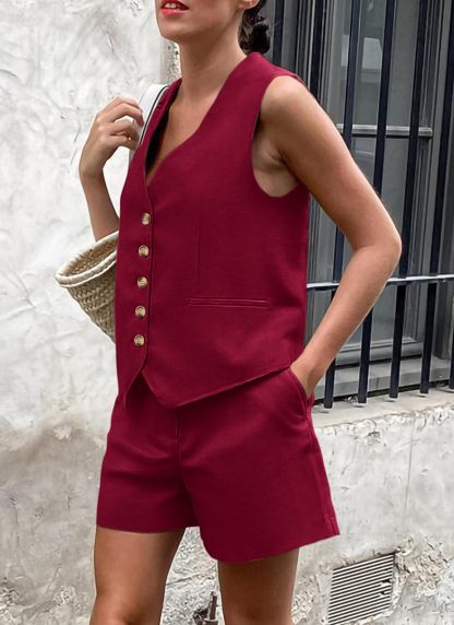Women's Summer 2 Piece Outfits Sleeveless Matching Sets-hivebabe.com