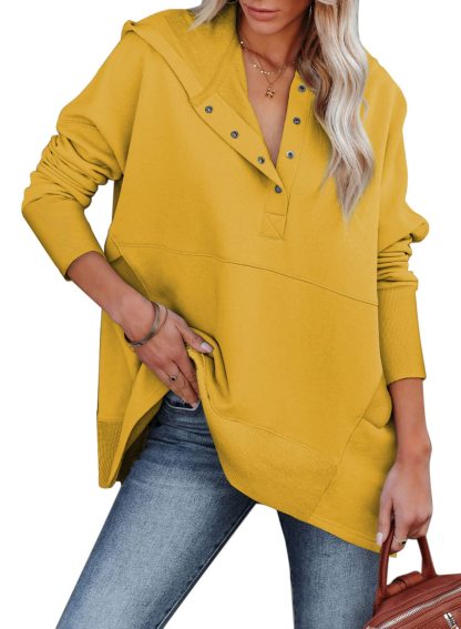 Oversized Sweatshirt Long Sleeve V Neck Pullover Hoodies✨Buy 2 Free Shipping