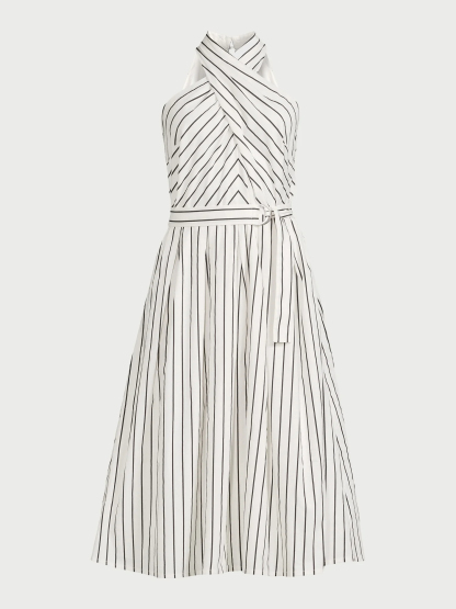 2024 🔥 HOT SALE 🔥Women's Belted Halter Midi Dress-hivebabe.com