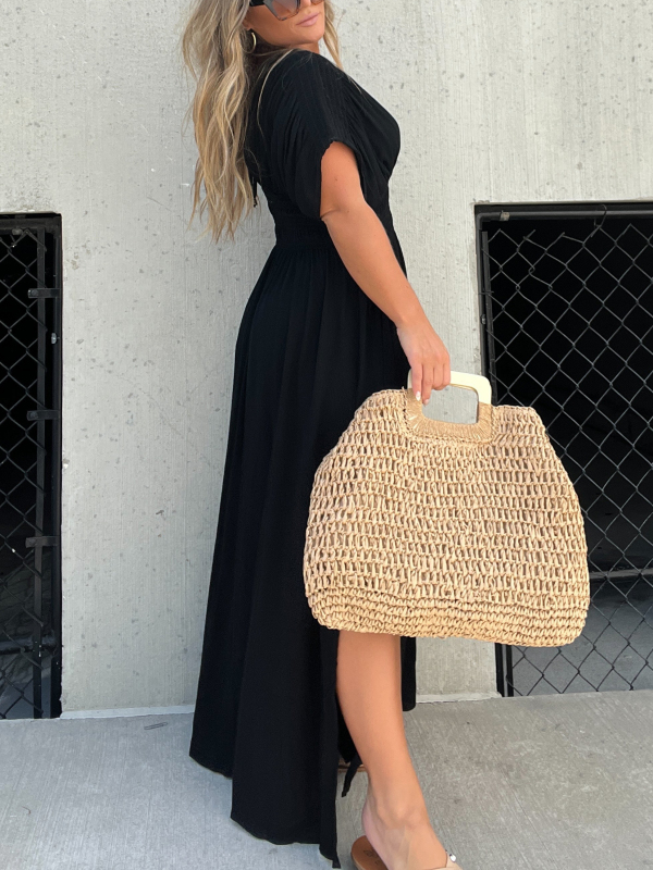 🔥New🔥Plunging Batwing Maxi Dress🧡 (BUY 2 FREE SHIPPING)-hivebabe.com