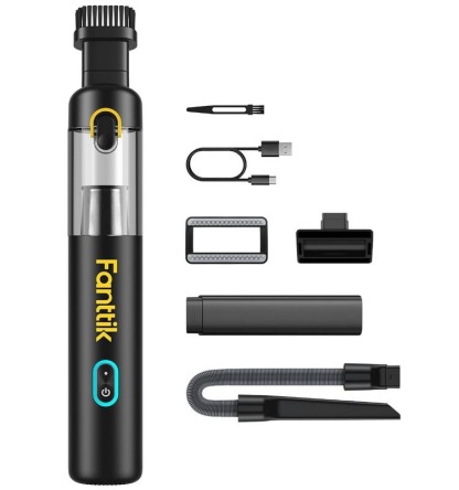 Fanttik Slim V8 Mate Cordless Car Vacuum High Power, 12000Pa/30AW, RobustClean Mini Vacuum with Flexible Hose and Pet Brush
