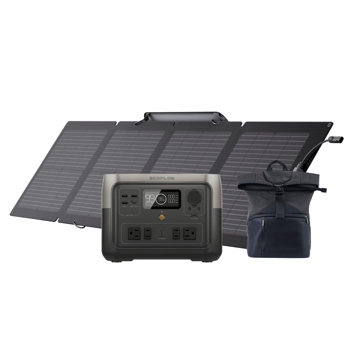 EcoFlow Tech RIVER 2 Max Power Station with 110W Solar Panel and Bag