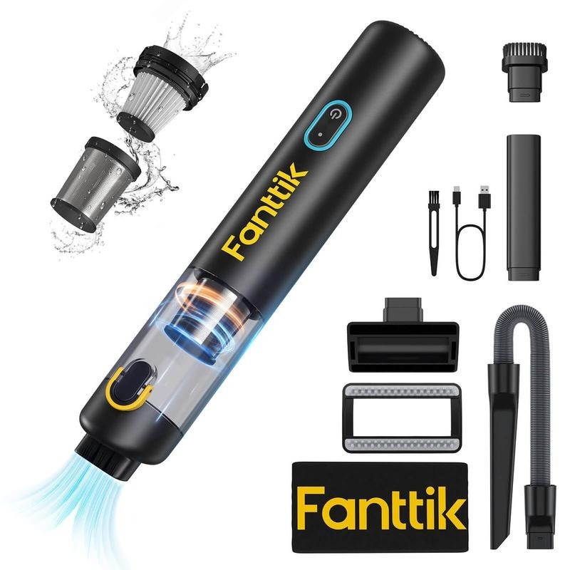 Fanttik Slim V8 Mate Cordless Car Vacuum High Power, 12000Pa/30AW, RobustClean Mini Vacuum with Flexible Hose and Pet Brush