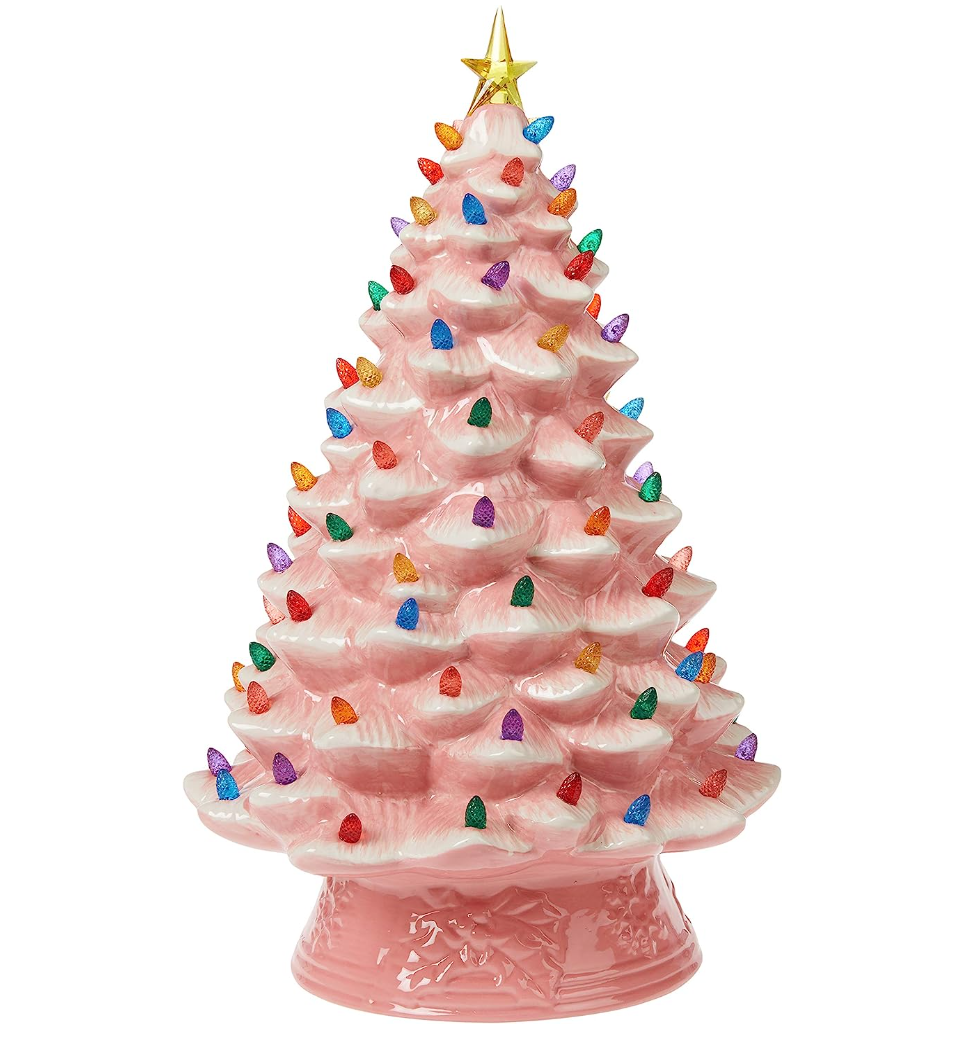 💝Last Day For Clearance💥Mr. Christmas Nostalgic Ceramic Christmas Tree with LED Lights